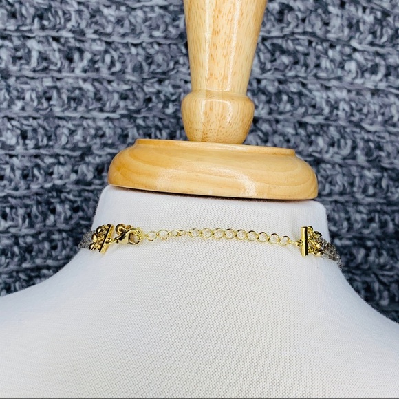 3 String Sliver Beaded Choker Necklace - Picture 4 of 8